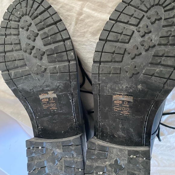 100% Leather - winter Combat boots s10 - Picture 2 of 5